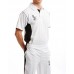 White Playing Shirt- Navy Blue Mesh - Simply Cricket 