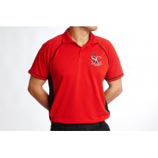 Polo Shirt, Black and Red, Simply Cricket 