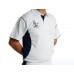 White Playing Shirt- Navy Blue Mesh - Simply Cricket 